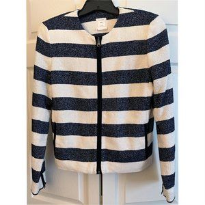 GAP Off-White & Navy Full Zip Jacket, Size 8